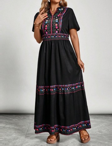 Rochie maxi Shein Curve+, mix culori
