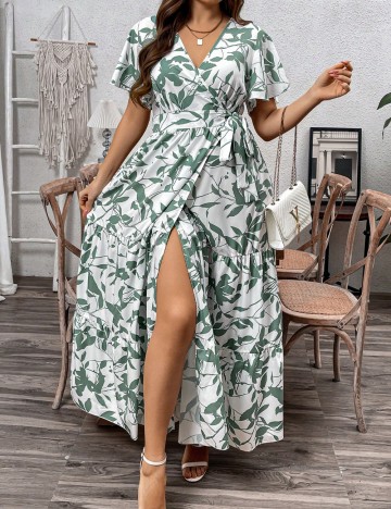 Rochie maxi Shein Curve+, alb