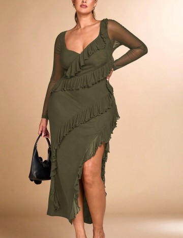 Rochie maxi Shein Curve+, verde