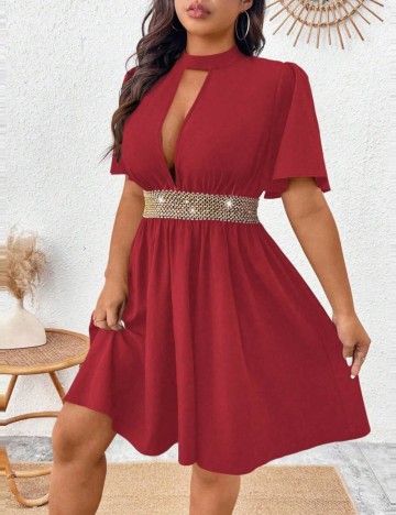 Rochie Shein Curve+, vișiniu