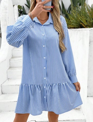 Rochie tip cămașă Shein, albastru