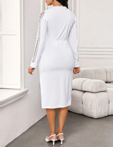 Rochie Shein Curve+, alb