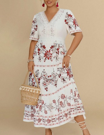 Rochie maxi Shein Curve+, alb