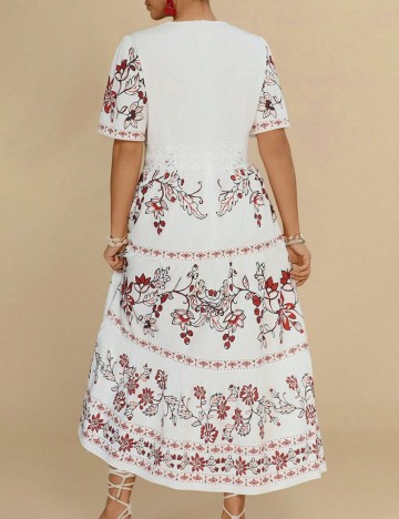 Rochie maxi Shein Curve+, alb