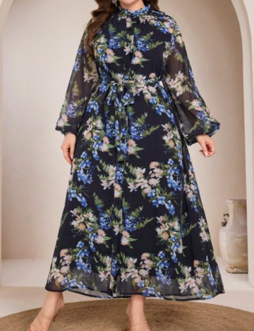 Rochie maxi Shein Curve+, mix culori