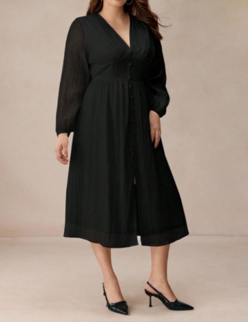 Rochie midi Shein Curve+, negru