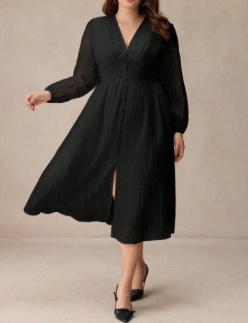 Rochie midi Shein Curve+, negru