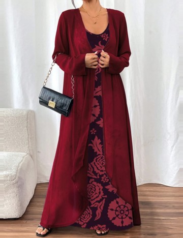Set Rochie și Cardigan Shein, mix culori