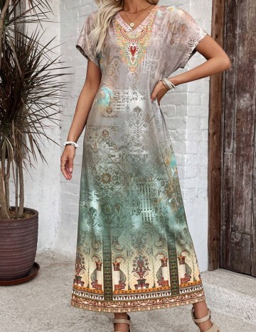 Rochie maxi Shein, mix culori