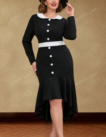 Rochie midi Shein Curve+, negru