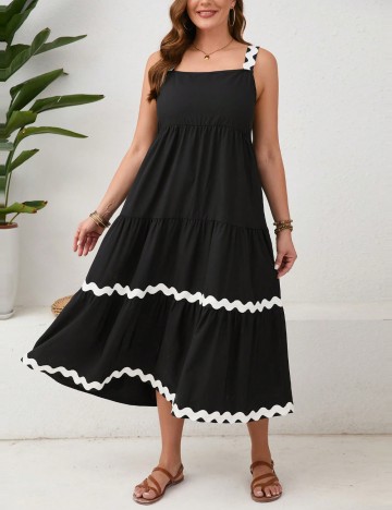 Rochie maxi Shein Curve+, negru
