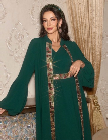 Set Rochie și Cardigan Shein, verde
