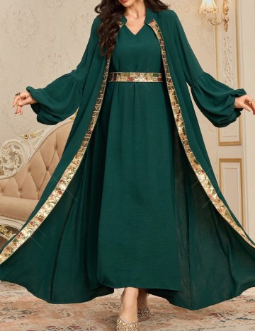 Set Rochie și Cardigan Shein, verde