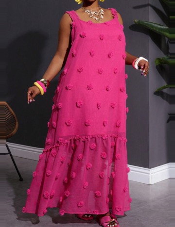 Rochie maxi Shein Curve+, roz