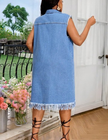 Vestă de blugi Shein Curve+, albastru
