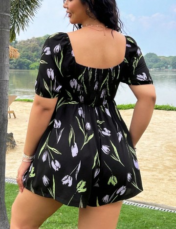 Salopetă scurtă Shein Curve+, negru