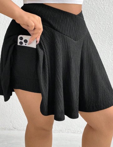 Fustă Pantalon Shein Curve+, negru
