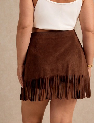 Fustă Pantalon Shein Curve+, maro