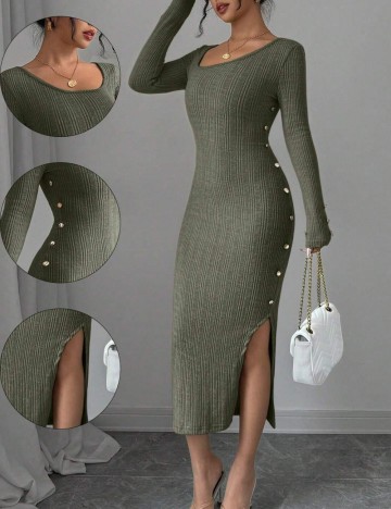 Rochie midi Shein, kaki