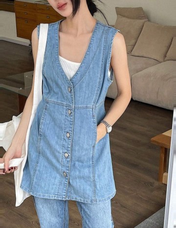 Vestă de blugi DAZY by Shein, albastru