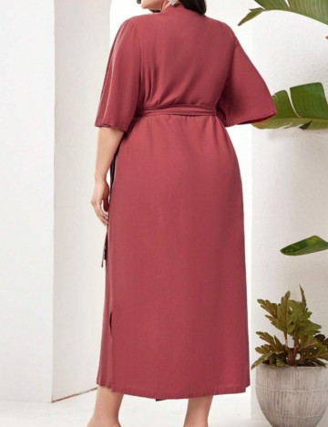 Rochie midi Shein Curve+, cărămiziu