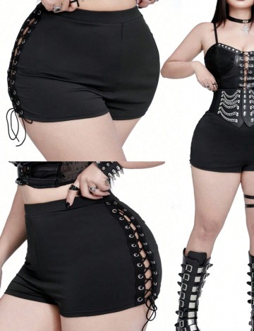 Pantaloni scurți Shein Curve+, negru