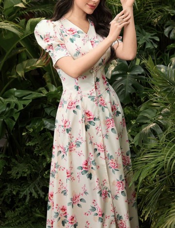 Rochie maxi Shein, crem