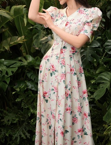Rochie maxi Shein, crem