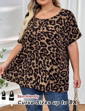 Cămașă cu mânecă scurtă Shein Curve+, mix culori