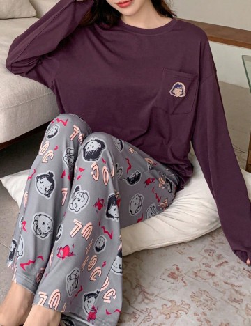 Compleu pijamale DAZY by Shein, mix culori