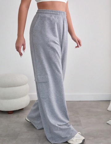 Pantaloni Shein Curve+, gri