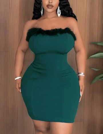 Rochie mini Shein Curve+, verde