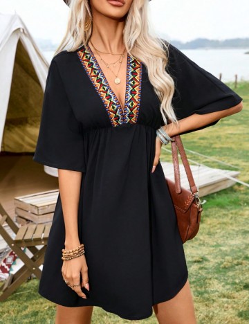 Rochie mini Shein Curve+, negru