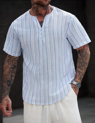 Cămașă cu m&acirc;necă scurtă MANFINITY by Shein, mix culori