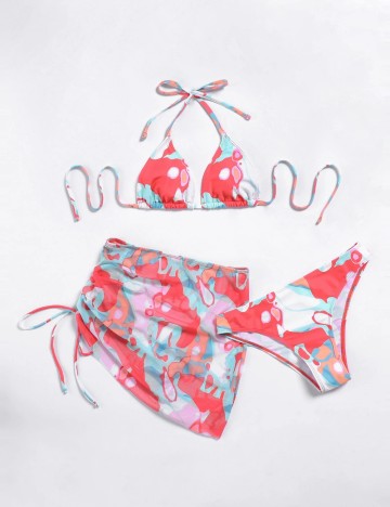Set costum de baie și fustă Romwe by Shein, mix culori