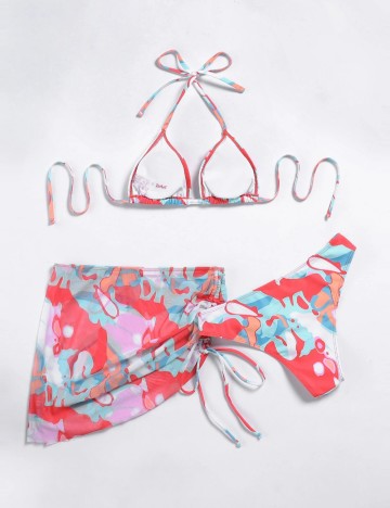 Set costum de baie și fustă Romwe by Shein, mix culori