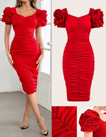 Rochie midi Shein, roșu
