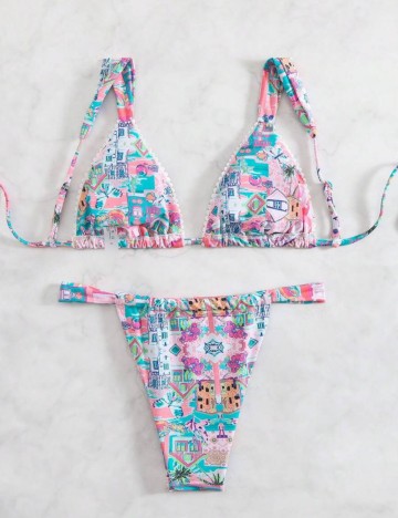 Costum de baie Shein, mix culori