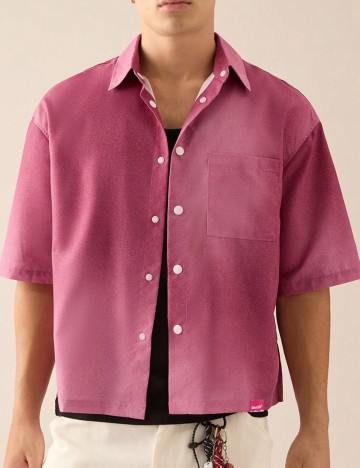 Cămașă cu m&acirc;necă scurtă MANFINITY by Shein, roz