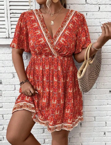 Rochie mini Shein Curve+, mix culori