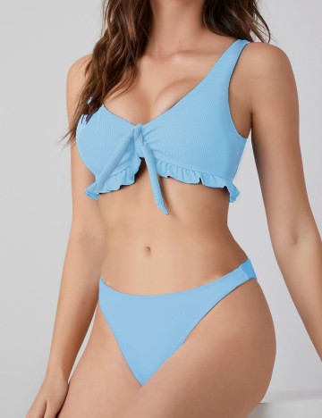 Costum de baie Romwe by Shein, albastru
