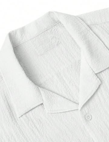 Cămașă cu m&acirc;necă scurtă Shein, alb