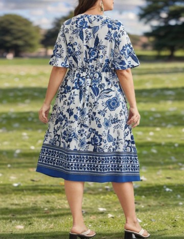 Rochie midi Shein Curve+, mix culori