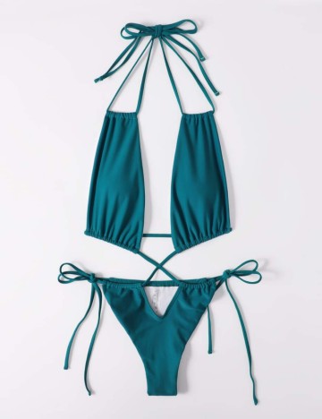 Costum de baie întreg Shein, albastru