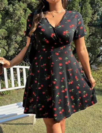 Rochie mini Shein Curve+, mix culori