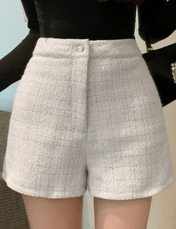 Pantaloni scurți DAZY by Shein, alb
