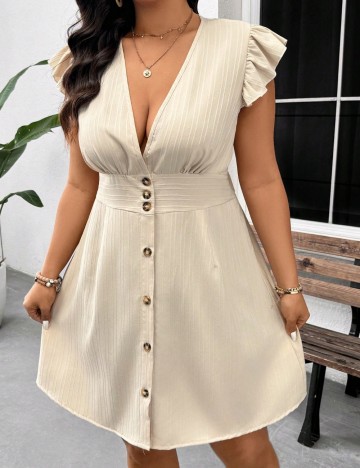 Rochie mini Shein Curve+, bej