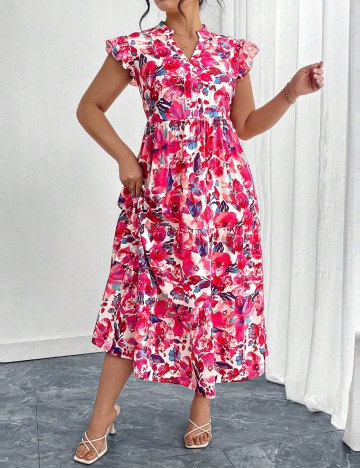 Rochie maxi Shein Curve+, mix culori