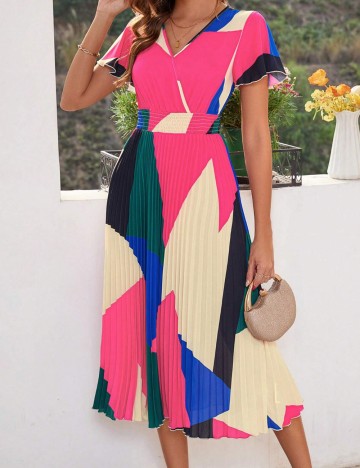 Rochie midi Shein, mix culori