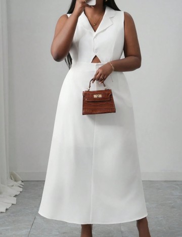 Rochie midi Shein Curve+, alb